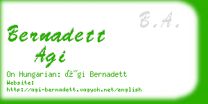 bernadett agi business card